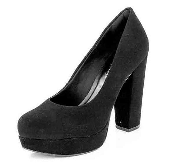 Sapato Scarpin Meia Pata Nobuck Preto