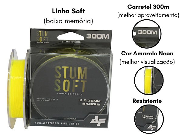 Linha Monofilamento Albatroz STUM SOFT LINE Carretel - 300m