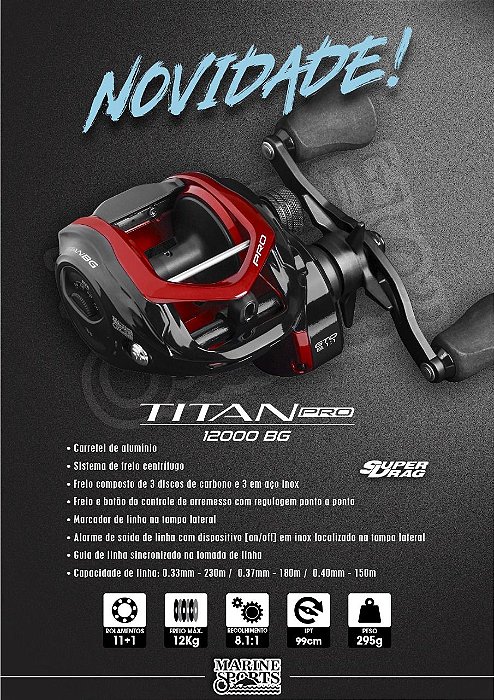 Carretilha TITAN PRO 12000 Big Game - Marine Sports