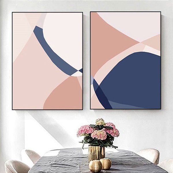 Conjunto de 2 Quadros Decorativos Para Sempre com Você. Artista: Alex Bonfim