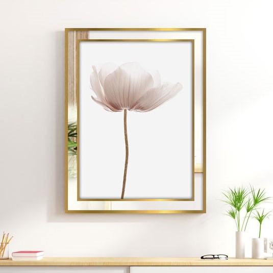 Quadro decorativo Floral Delicado com espelho- Quatro Lados - Quatro Lados  - Galeria de arte, quadros decorativos, molduraria, espelhos