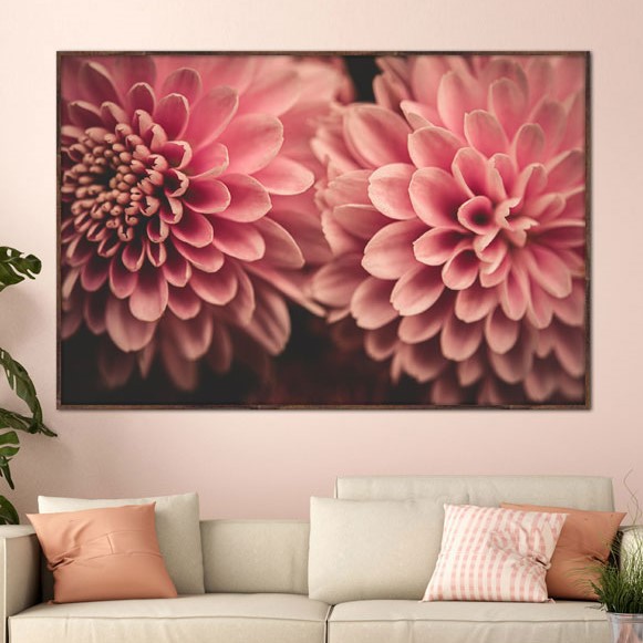 Quadro Decorativo Flores com Tons de Rosa. Artista: Bruna Marchioro