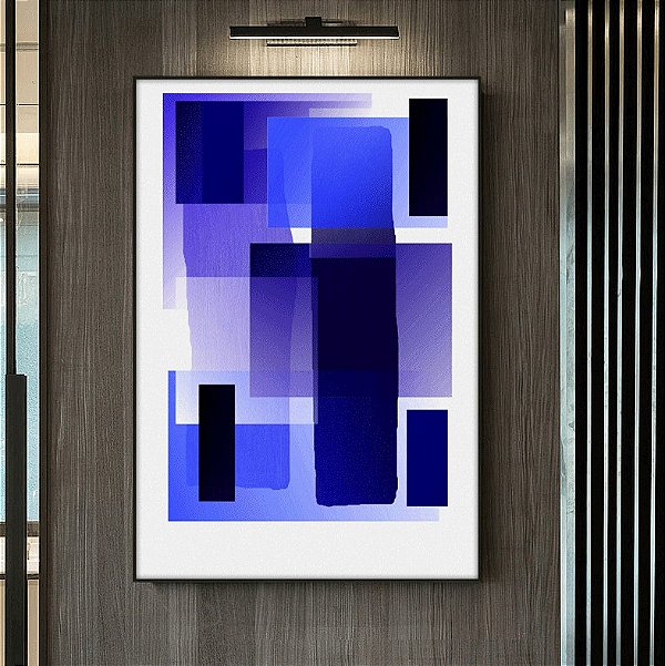 Quadro Decorativo Série Diálogos Azul e Branco. Artista: Glória Rimes