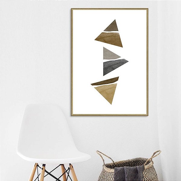 Quadro Decorativo Geométrico Triângulos Terrosos. Artista: Jonathan Borba