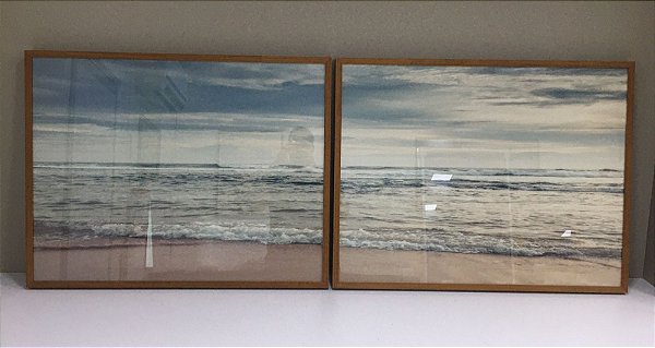 Conjunto de 2 Quadros Decorativos Mar Sereno.