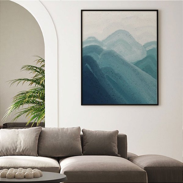 Quadro Decorativo Montes em Azul. Artista: Rafaela Grimm