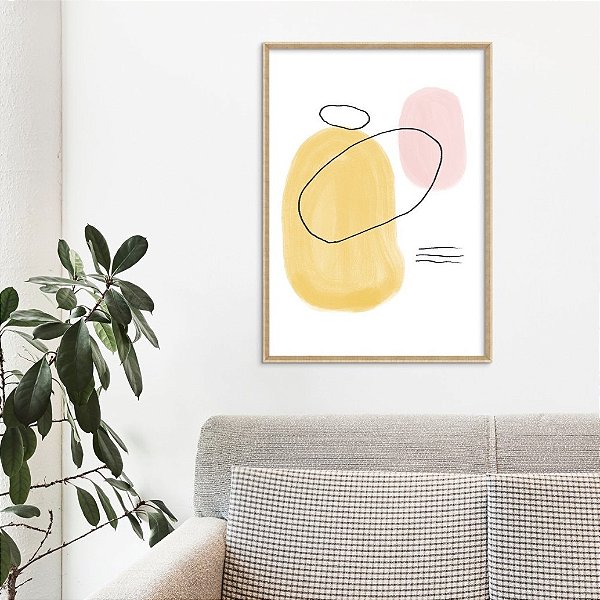 Quadro Decorativo Minimal Amarelo. Artista: Rachel Moya