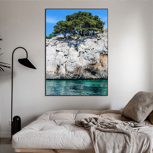 Quadro Decorativo Árvore e Mar. Artista: Lorenzo Rizzo
