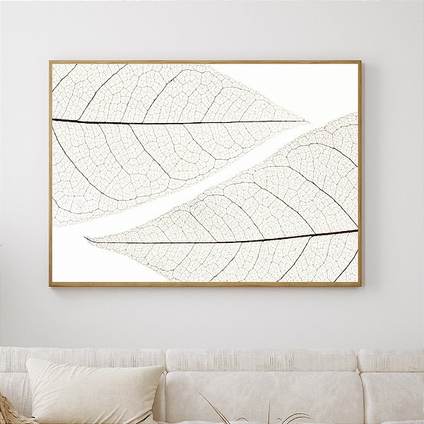 Quadro Decorativo Folhas delicadas. Coleção assinada: Tamires Marques.