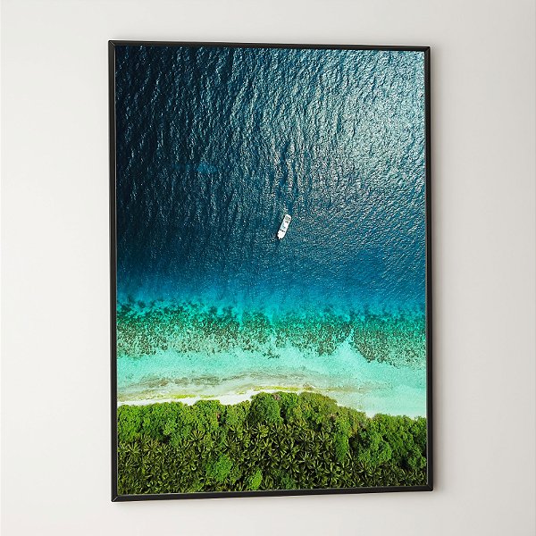 Quadro Decorativo Paisagem Mar e Barco