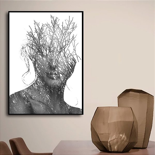 Quadro Decorativo Mulher E Galhos Artista: Patrícia Costa