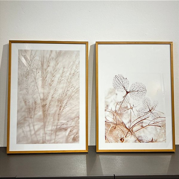 Conjunto de 2 quadros decorativos Flores Delicadas. Coleção Assinada: Eduardo Muzzi