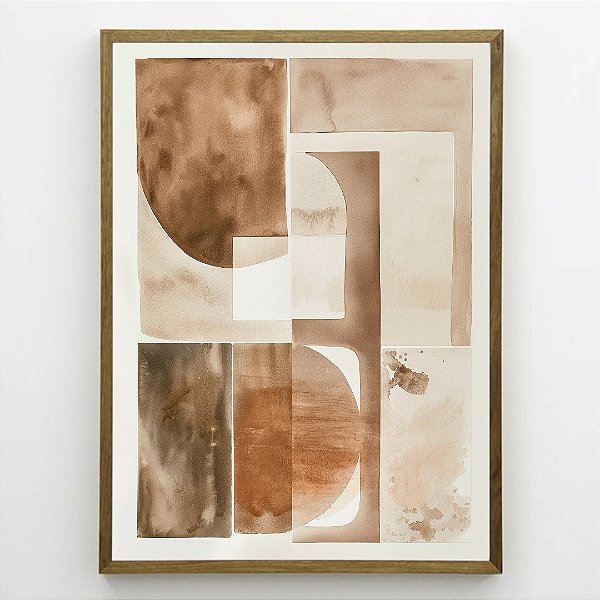 Quadro Decorativo Abstrato Tons Neutros. Artista: Jonathan Borba