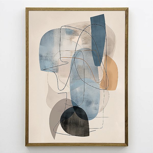 Quadro Decorativo Abstrato Tons de Azul. Artista: Jonathan Borba