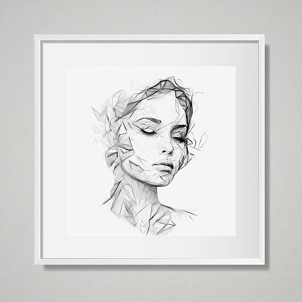 Quadro Decorativo figurativo mulher com linhas. Artista: Jonathan Borba