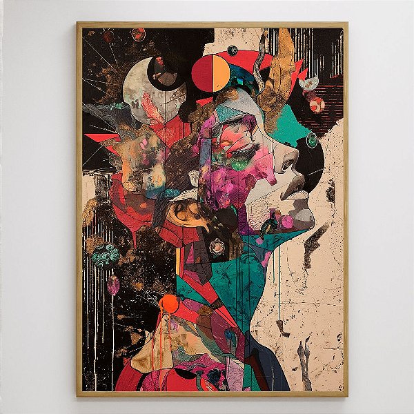 Quadro Decorativo Abstrato mulher e cores Artista: Jonathan Borba
