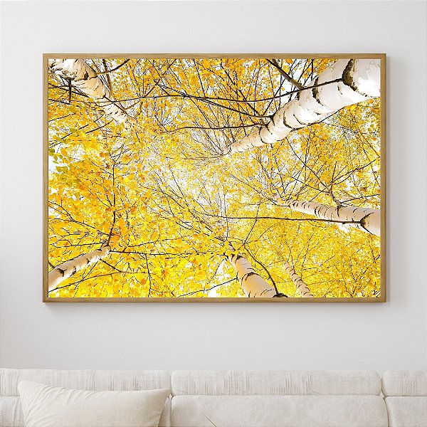 Quadro Decorativo árvore amarela.