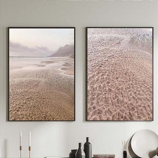 Conjunto de 2 Quadros Decorativos Água do mar.