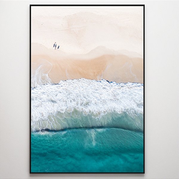 Quadro Decorativo Praia e pessoas na areia.