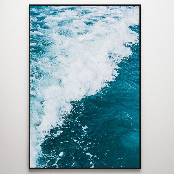Quadro Decorativo Mar azul com espuma.