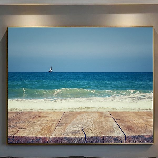 Quadro Decorativo Ponte Vista para o mar.