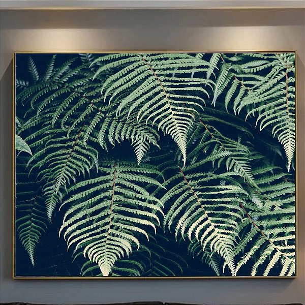Quadro Decorativo Folhas verdes.