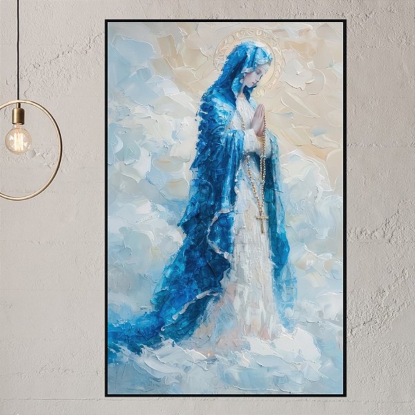 Quadro Decorativo Nossa senhora azul.