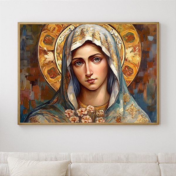 Quadro Decorativo Santa Maria com textura.