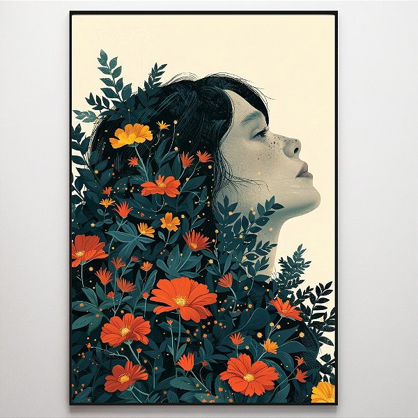 Quadro Decorativo Mulher Florida.