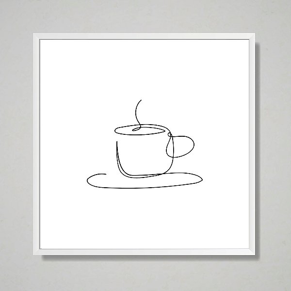 Quadro decorativo Café em linhas.