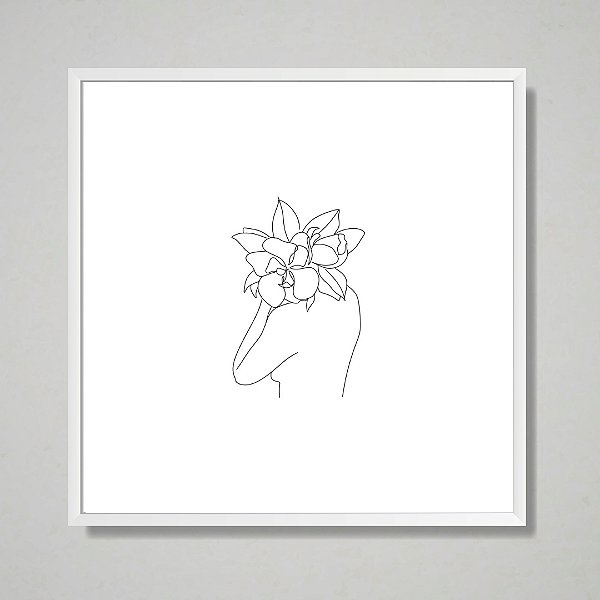 Quadro decorativo Floral minimalista.