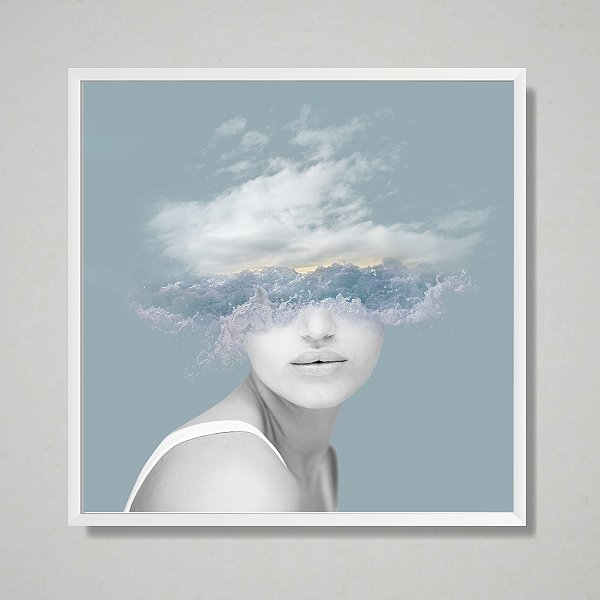 Quadro decorativo Mulher nuvem.