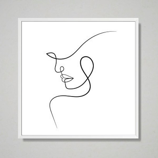 Quadro decorativo Rosto em linhas.