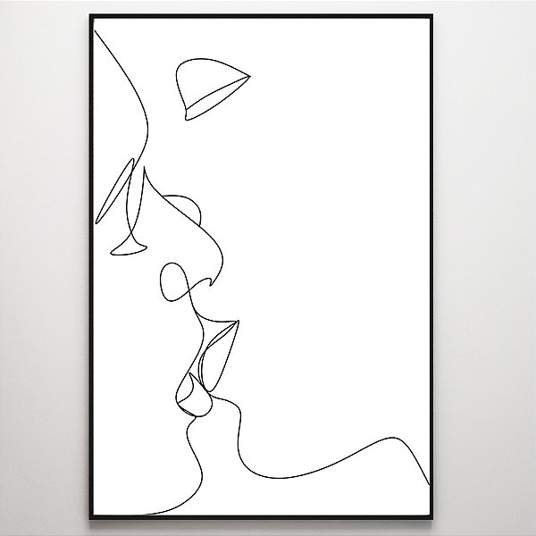 Quadro Decorativo Casal minimalista em linhas.
