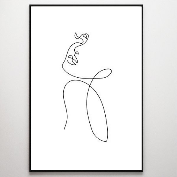 Quadro Decorativo Mulher em linhas.