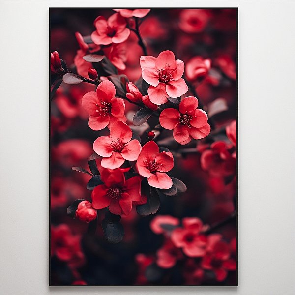 Quadro Decorativo Flores vermelhas.