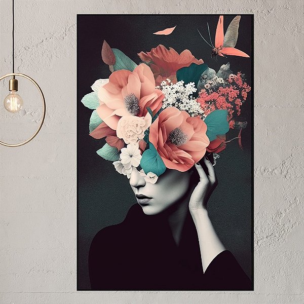 Quadro Decorativo Mulher floral.