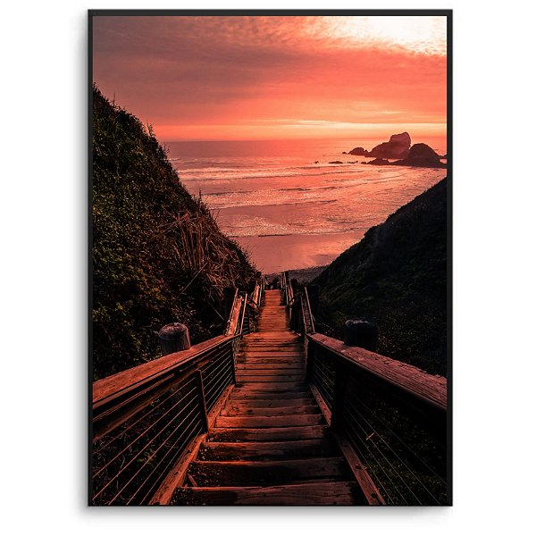 Quadro Decorativo Caminho da praia final de tarde.