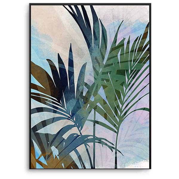Quadro Decorativo ilustração Folhas. Artista: Natalia Dercale.