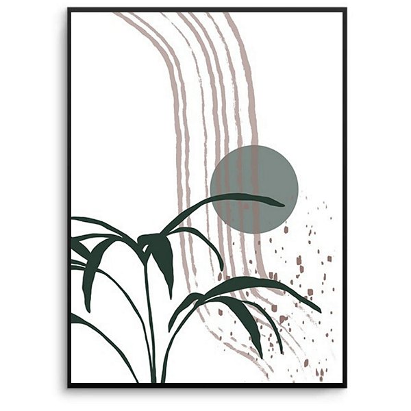 Quadro Decorativo ilustração Folhas. Artista: Natalia Dercale.
