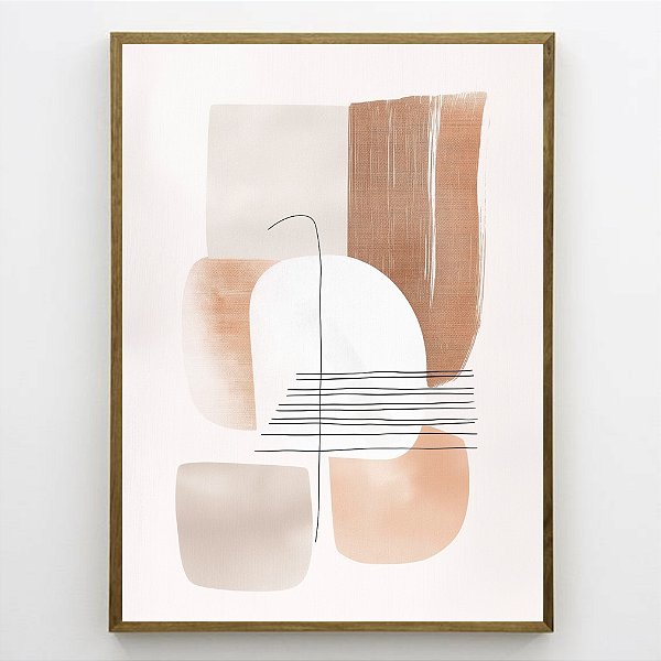 Quadro Decorativo Abstrato neutro. Artista: Jonathan Borba