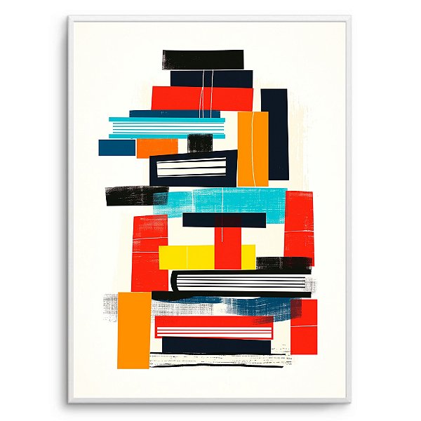 Quadro Decorativo Abstrato Colorido. Artista: Jonathan Borba