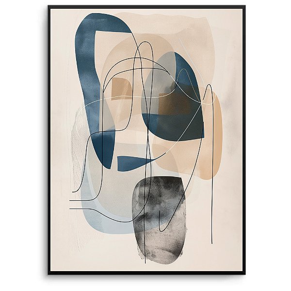 Quadro Decorativo Abstrato Tons frios. Artista: Jonathan Borba