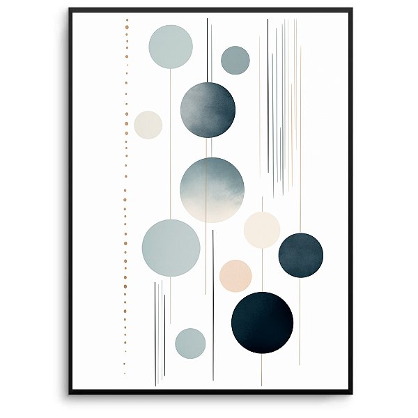 Quadro Decorativo Círculos azul. Artista: Jonathan Borba