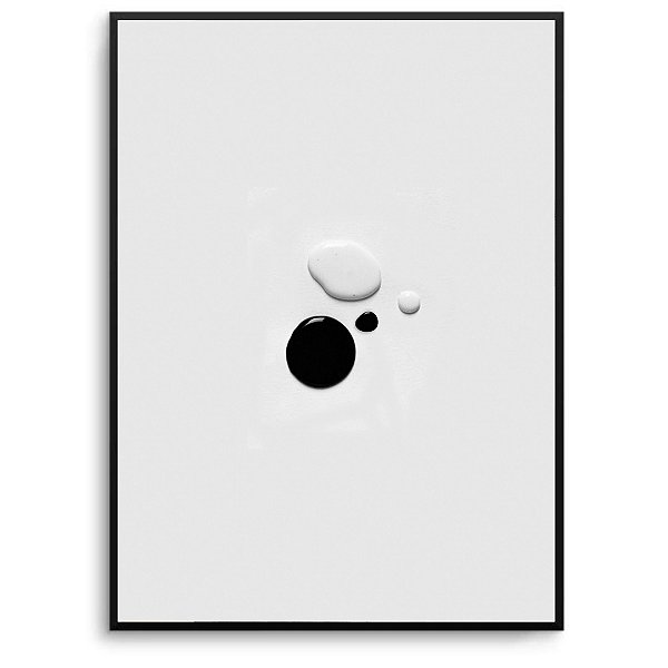 Quadro Decorativo Tinta preta e branca.