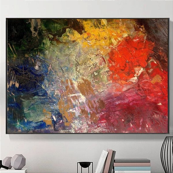 Quadro Decorativo Abstrato Colorido.