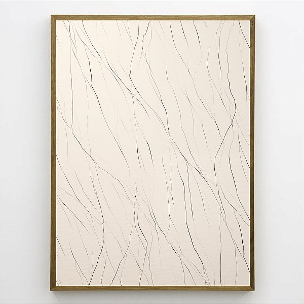 Quadro Decorativo Abstrato em linhas preta.