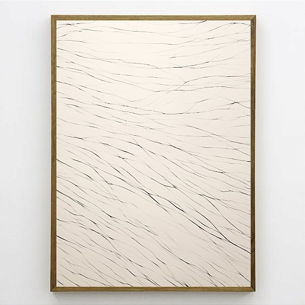 Quadro Decorativo Abstrato em linhas preta.