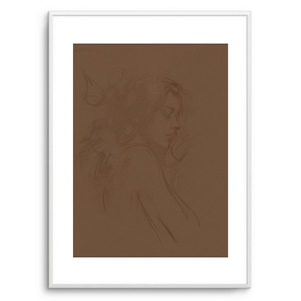 Quadro Decorativo Abstrato marrom.