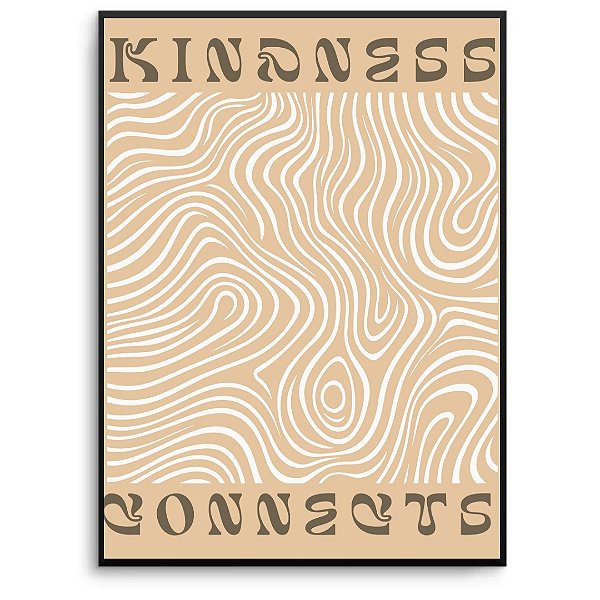 Quadro Decorativo Frase e ondas brancas.